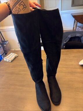 Limelight Black Over-the-Knee Suede Boots